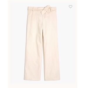 J. Crew Tie-Front Wide-Leg Crop Linen-Cotton Pant Cream Beachy Vacation Travel 2